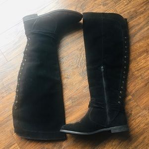 Black knee high boots